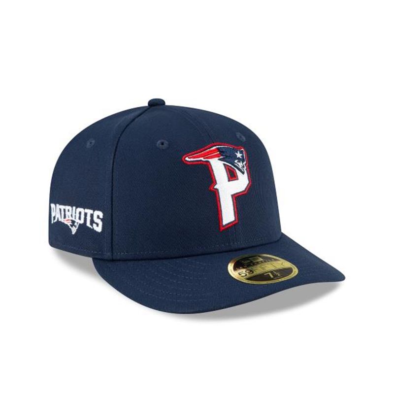 NFL New England Patriots Logo Mix Low Profile 59Fifty Fitted (ZUT8064) - Blue New Era Caps